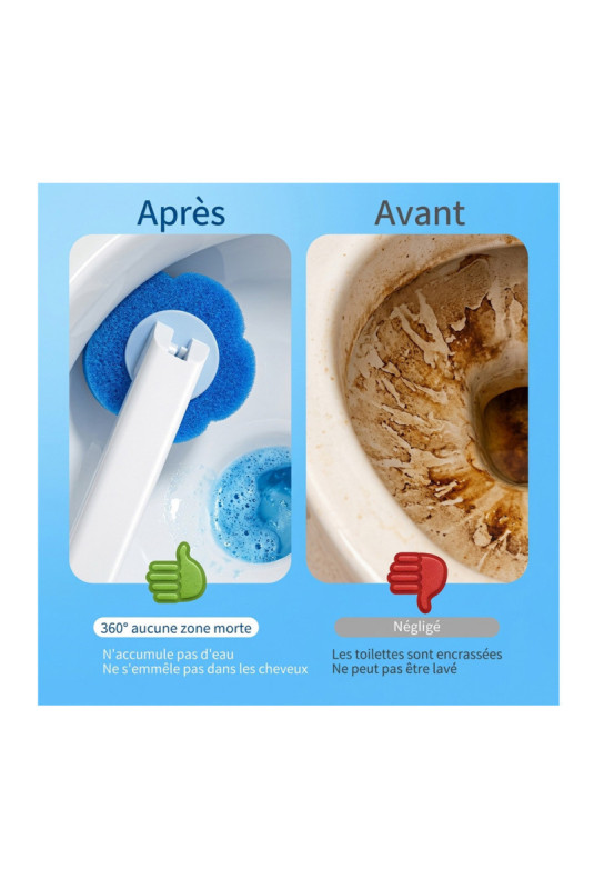 Brosse WC jetable avec recharges nettoyantes 13.8 x 10.3 x 14.5 cm I NEED ME ONE