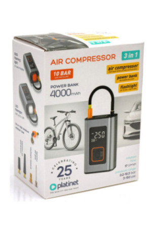 Compresseur d'air portable 3-en-1 80 x 48 x 125 mm