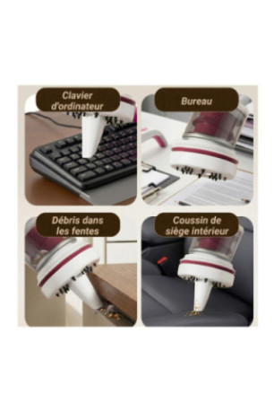 Aspirateur de bureau rechargeable 8,7 x 8,6 x 14,7 cm