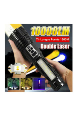Lampe torche double laser haute puissance