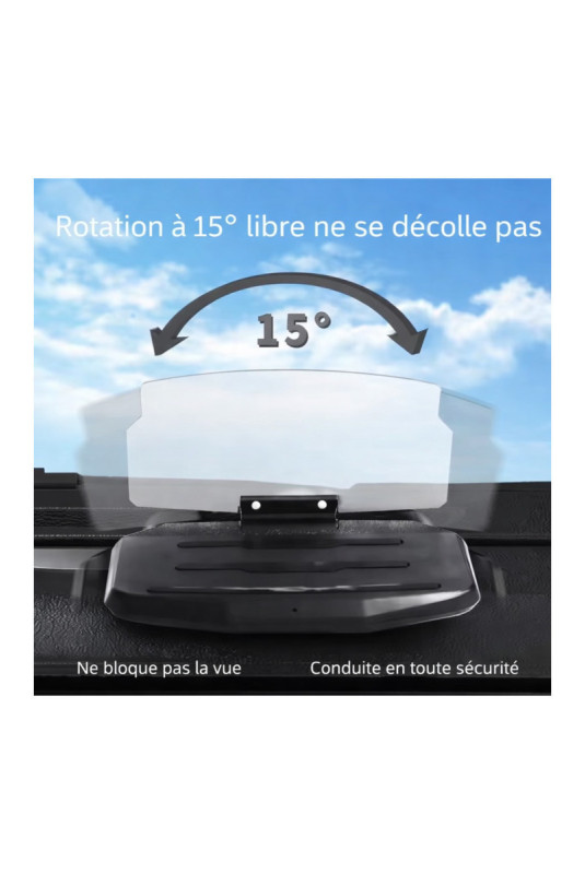 Écran HUD intelligent 20,32 x 14,22 x 4,57 cm