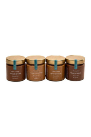 Assortiment de pralinés et pâtes à tartiner Coffret dégustation 4 saveurs 4 x 200 g