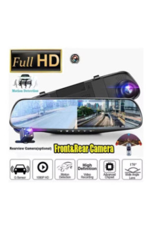 Grand rétroviseur double HD 1080P 4,3 pouces