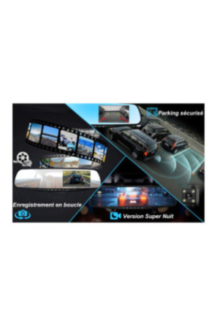 Grand rétroviseur double HD 1080P 4,3 pouces