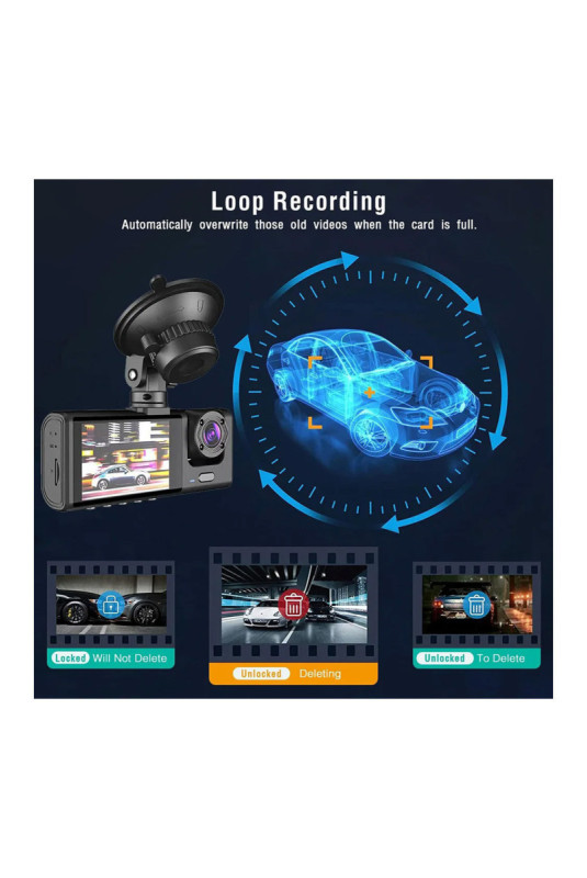 Caméra embarquée Dash Cam Double objectif Full HD
