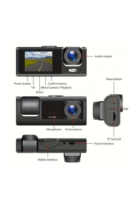Caméra embarquée Dash Cam Double objectif Full HD