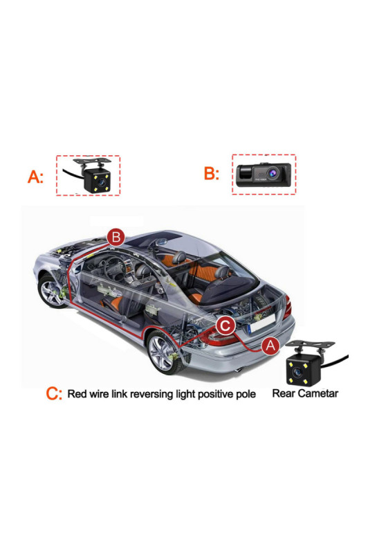 Caméra embarquée Dash Cam Double objectif Full HD