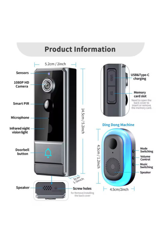 Visiophone Wi-Fi HD M19 5.6 pouces