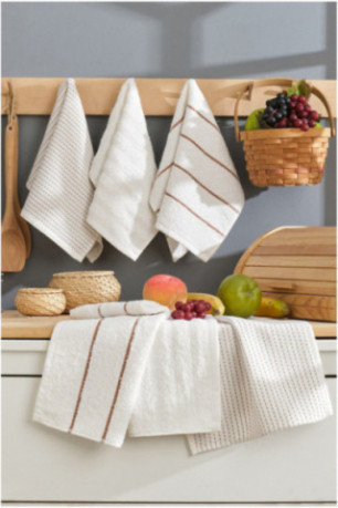 Ensemble de serviettes de toilette (6 pièces) - Crème