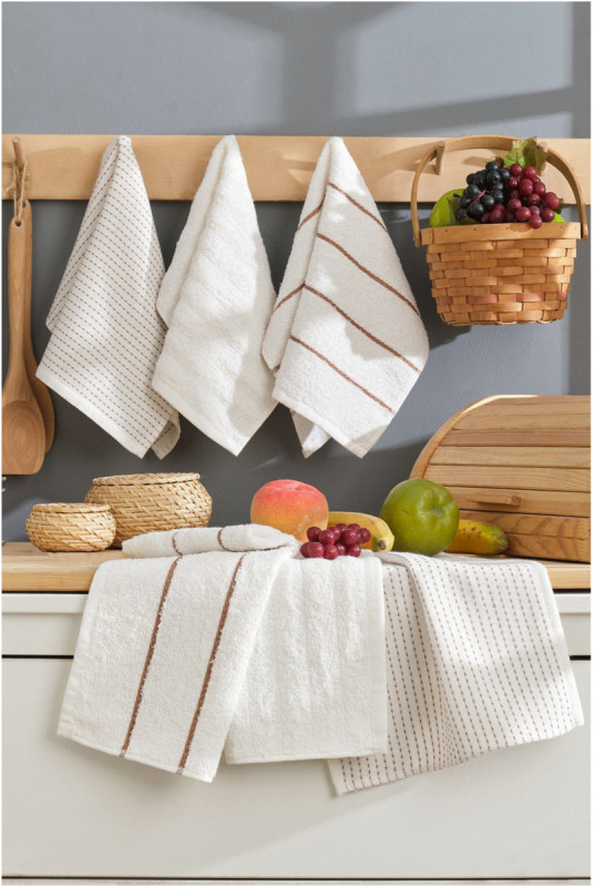 Ensemble de serviettes de toilette (6 pièces) - Crème
