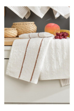 Ensemble de serviettes de toilette (6 pièces) - Crème