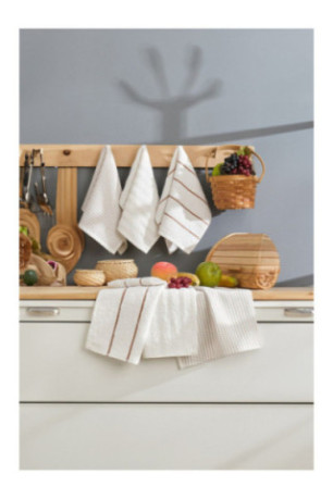 Ensemble de serviettes de toilette (6 pièces) - Crème