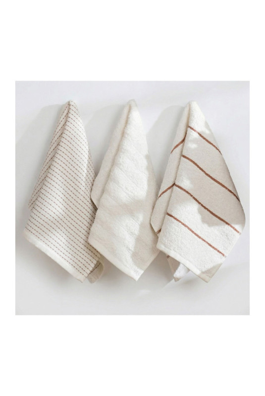 Ensemble de serviettes de toilette (6 pièces) - Crème
