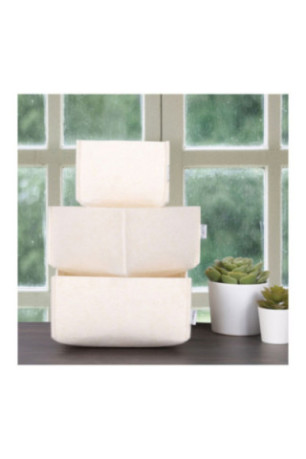 Ensemble de rangement de bureau en feutre (3 pièces) - Crème