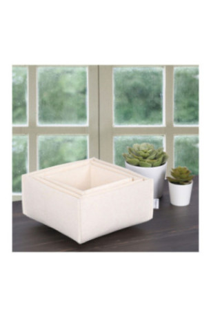 Ensemble de rangement de bureau en feutre (3 pièces) - Crème