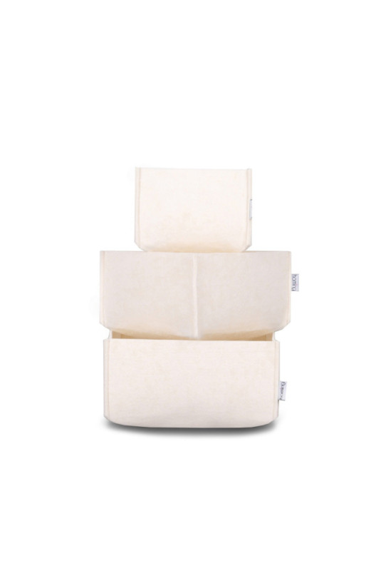 Ensemble de rangement de bureau en feutre (3 pièces) - Crème