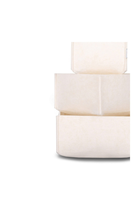 Ensemble de rangement de bureau en feutre (3 pièces) - Crème