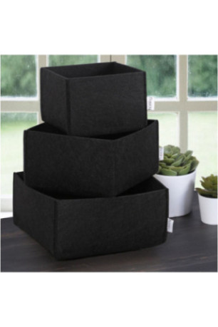 Ensemble de rangement de bureau en feutre (3 pièces) - Noir
