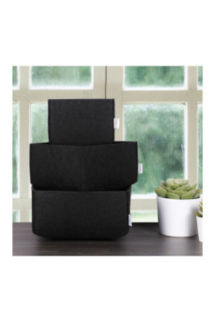 Ensemble de rangement de bureau en feutre (3 pièces) - Noir