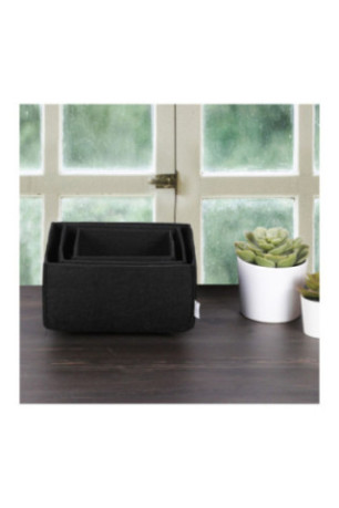 Ensemble de rangement de bureau en feutre (3 pièces) - Noir