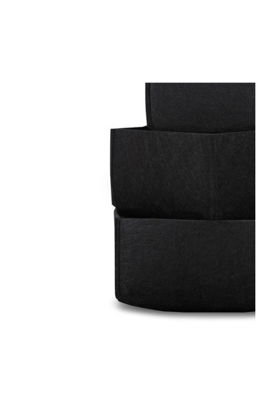 Ensemble de rangement de bureau en feutre (3 pièces) - Noir