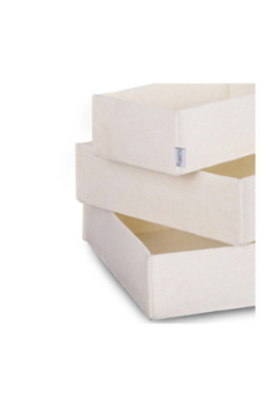 Ensemble de rangement de bureau en feutre (3 pièces) - Crème