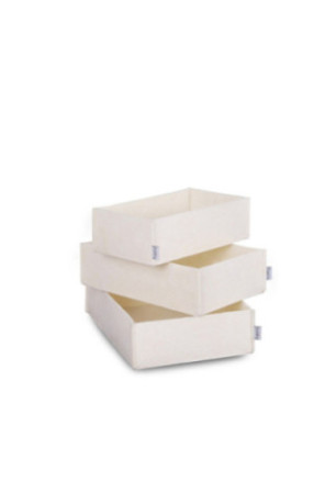 Ensemble de rangement de bureau en feutre (3 pièces) - Crème
