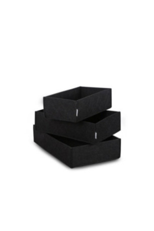 Ensemble de rangement de bureau en feutre (3 pièces) - Noir