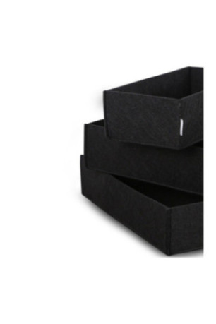 Ensemble de rangement de bureau en feutre (3 pièces) - Noir