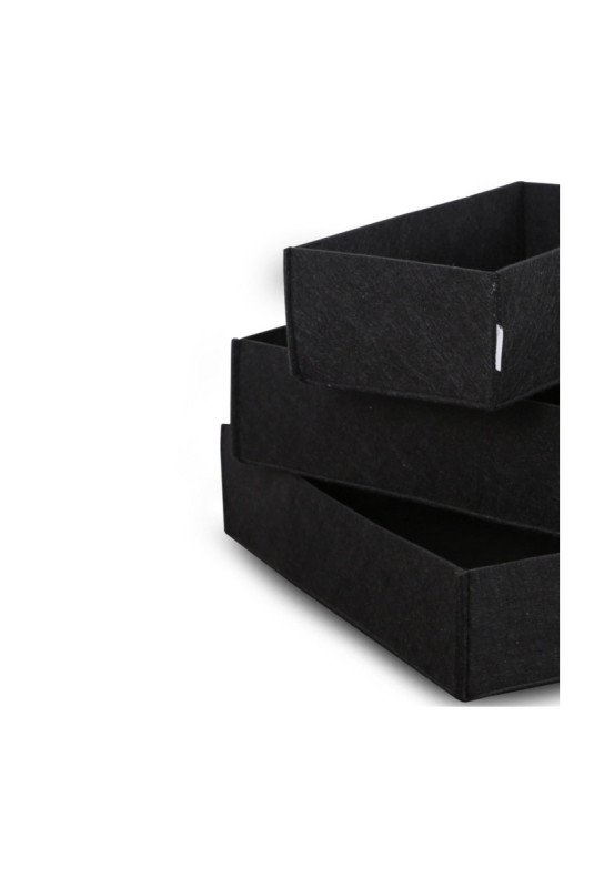 Ensemble de rangement de bureau en feutre (3 pièces) - Noir