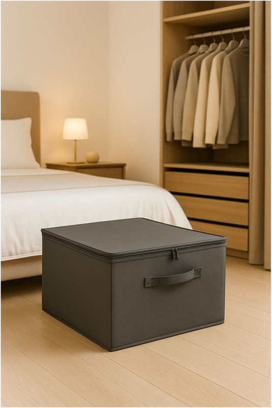 Boîte de rangement en feutre - Anthracite