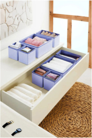 Ensemble de rangement en feutre (4 pièces) - Bleu marine