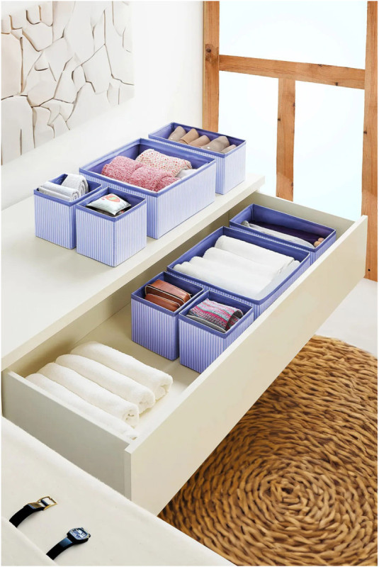 Ensemble de rangement en feutre (4 pièces) - Bleu marine