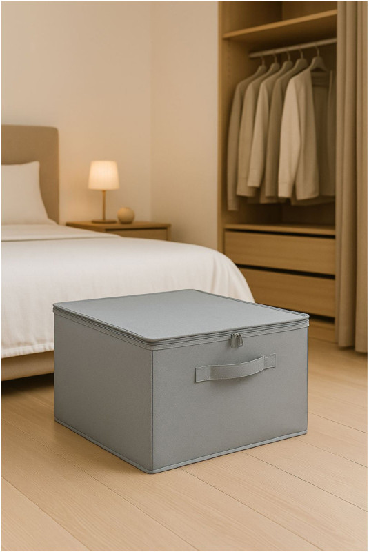 Boîte de rangement en feutre - Gris