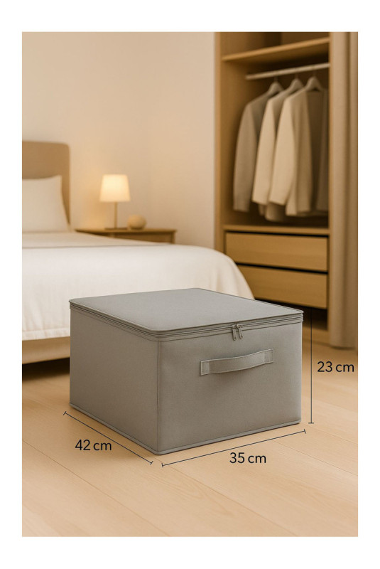 Boîte de rangement en feutre - Gris