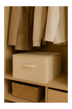 Boîte de rangement en feutre - Crème