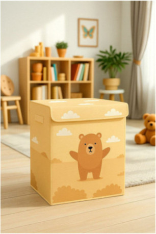 Boîte de rangement en feutre - Marron Beige Blanc