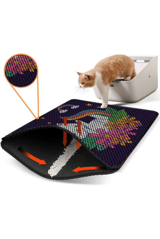 Tapis de litière pour chat - Multicolore