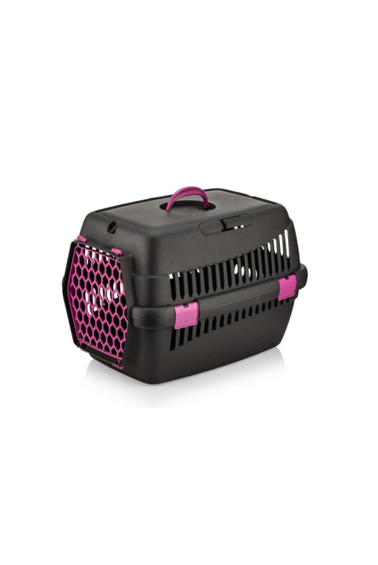 Boîte de transport pour animaux - Fuchsia noir