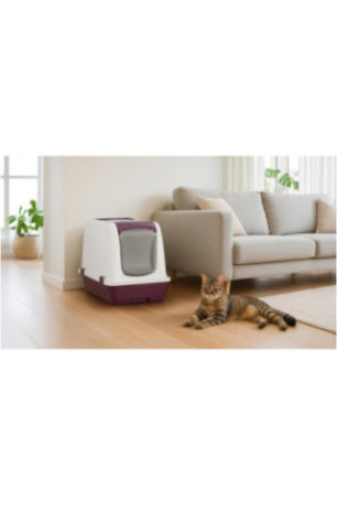 Bac à litière pour chat - Fuchsia
