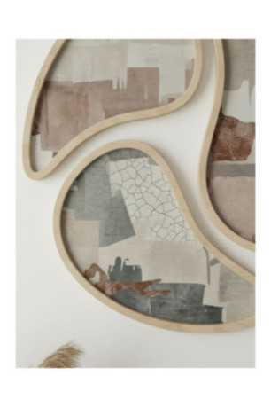 Tableau décoratif encadré en MDF (3 pièces) - Multicolore