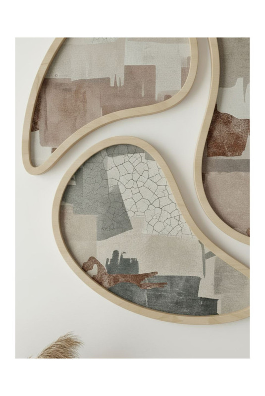 Tableau décoratif encadré en MDF (3 pièces) - Multicolore