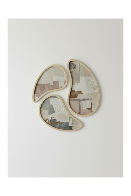 Tableau décoratif encadré en MDF (3 pièces) - Multicolore