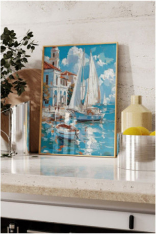 Tableau encadré décoratif - Multicolore