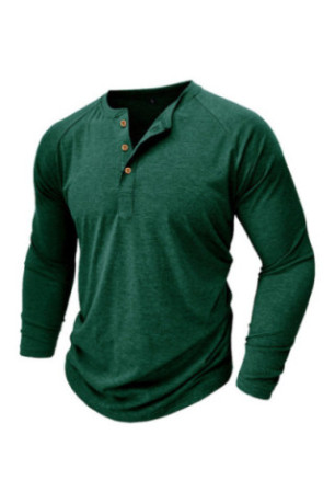 T-shirt à manches longues Col boutonné - Green