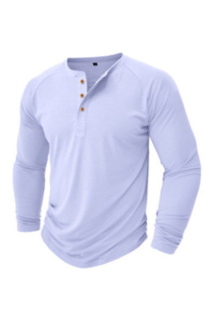T-shirt à manches longues Col boutonné - White
