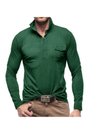 T-shirt à manches longues Col polo - Dark green