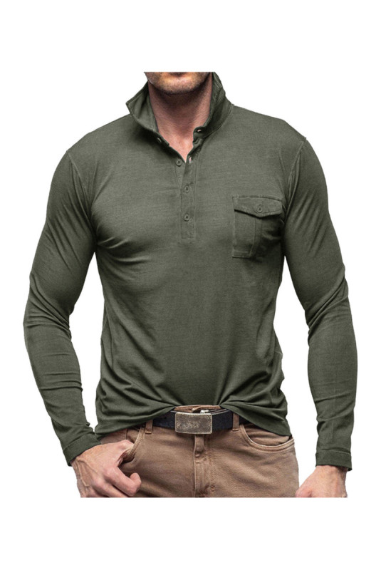T-shirt à manches longues Col polo - Grey