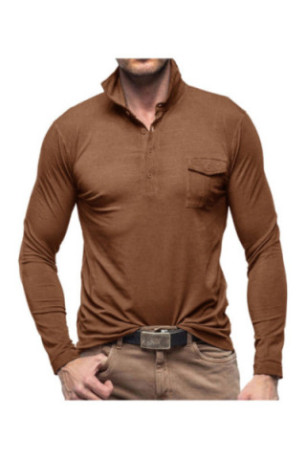 T-shirt à manches longues Col polo - Khaki