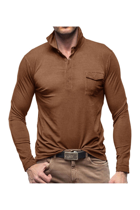 T-shirt à manches longues Col polo - Khaki